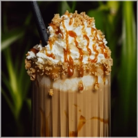 De beste ijskoffie met rijke toffeesaus voor een lekkere zoete smaak. Afgetopt met een royale toef luchtige slagroom, knapperige koekruim en cacaopoeder voor net dat beetje extra. Perfect om van te genieten op elk moment van de dag. Ook de optie om de ijskoffie zonder toffee shot te bestellen.